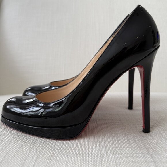 Christian Louboutin New Simple 120 Black Patent Leather Heels - Picture 6 of 15
